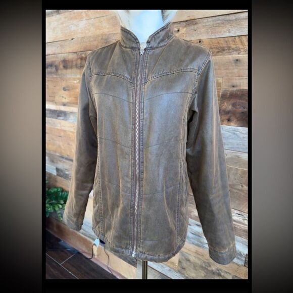 Outback Trading Company Canvas/Quilted Jacket with Floral Back Embroidery - Picture 9 of 15